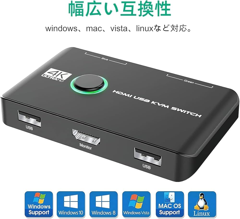 USB3.0 KVM 切替器 2入力2出力 楽天市場】【楽天一位】DP KVM 切替器 2入力2出力PC2台対応 USB